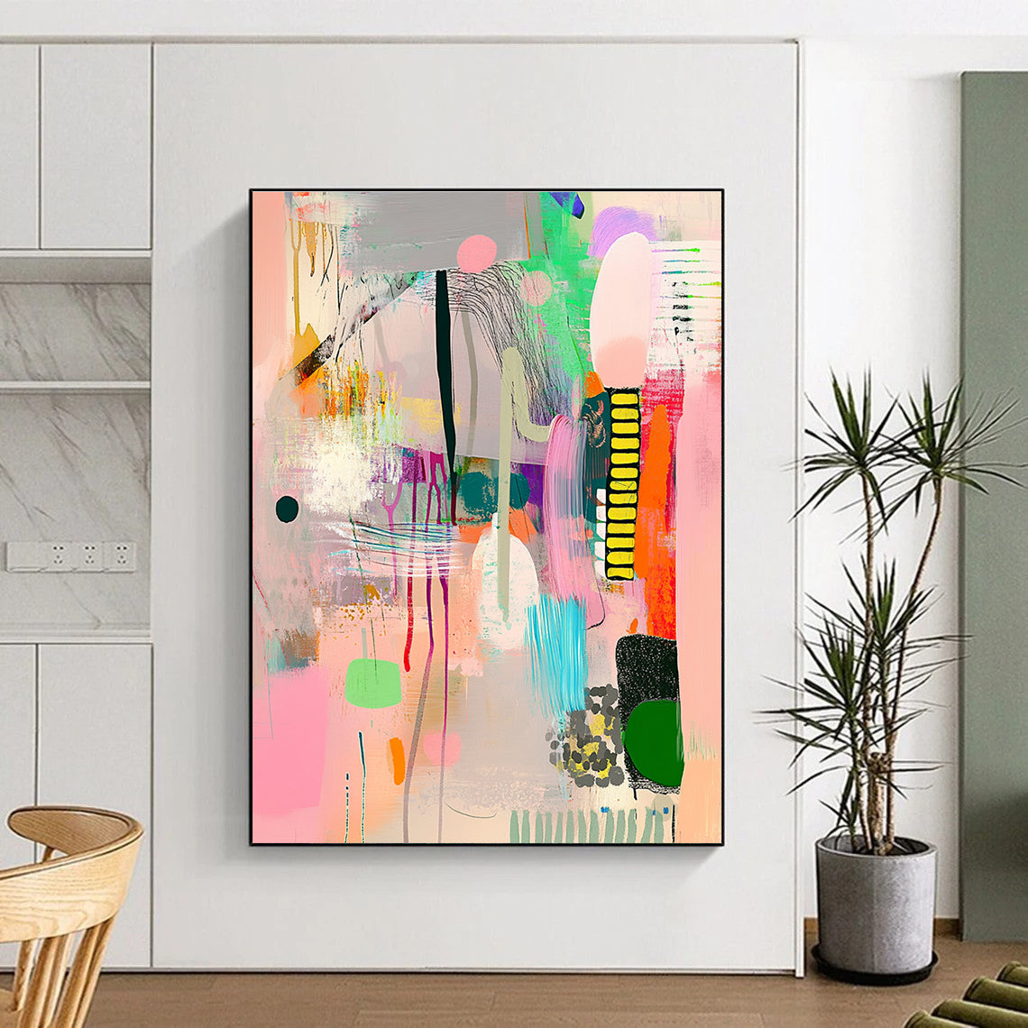Colorful Abstract Collage Art of Energetic Expression GAB0175