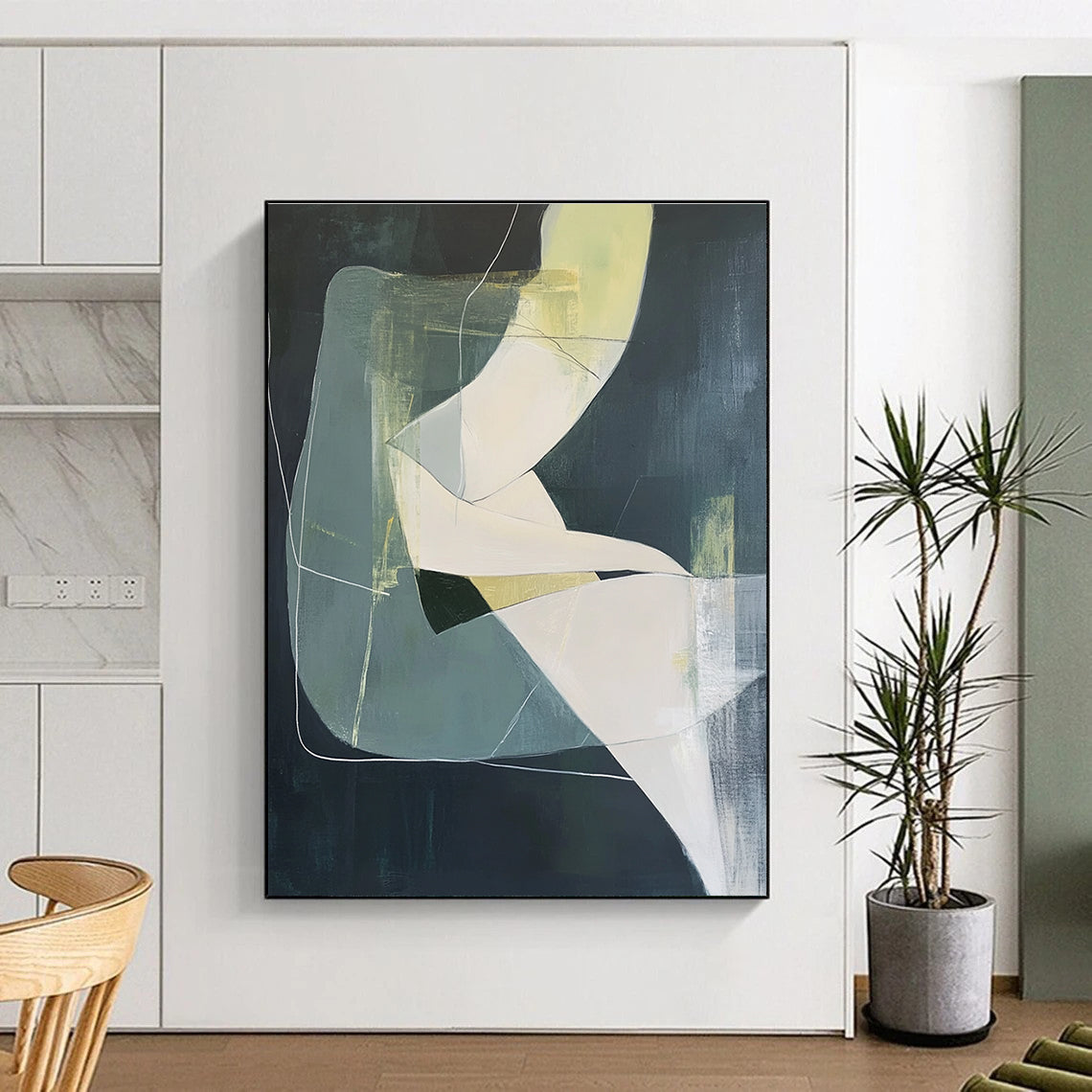 Geometric Shape Blend Abstract Painting for Modern Offices GAB1106