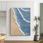 Aerial Beach Wave Abstract Painting for Beach - Lover Homes HENG333
