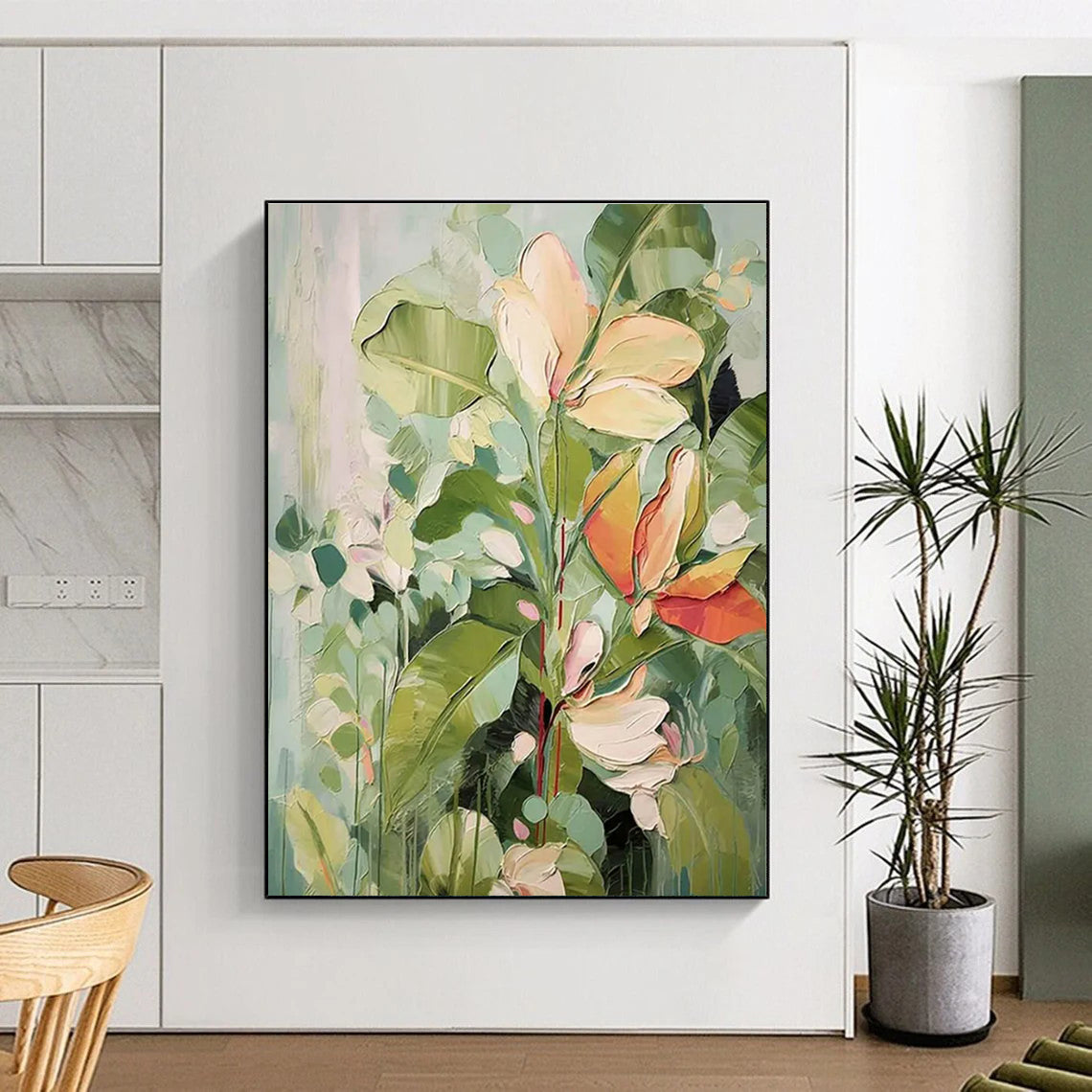 Tropical Floral Bunch Abstract Painting for Coastal Home Verandas HENG083