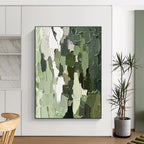 Green Textured Abstract Painting for Nature - Inspired Home Offices GAB1248