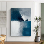Blue and Gray Abstract Portrait - Introspective Figurative Abstract Art GAB0464