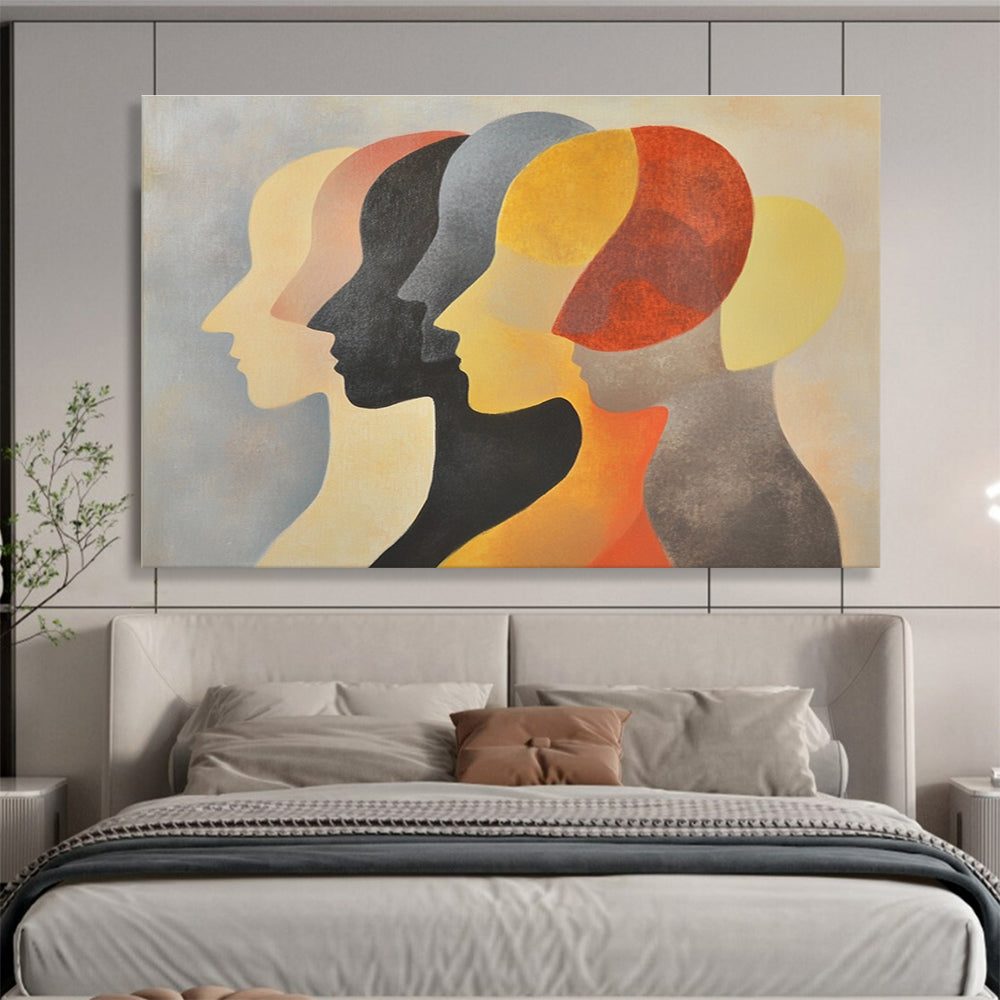 Colorful Human Profiles Abstraction Abstract Painting ABS139