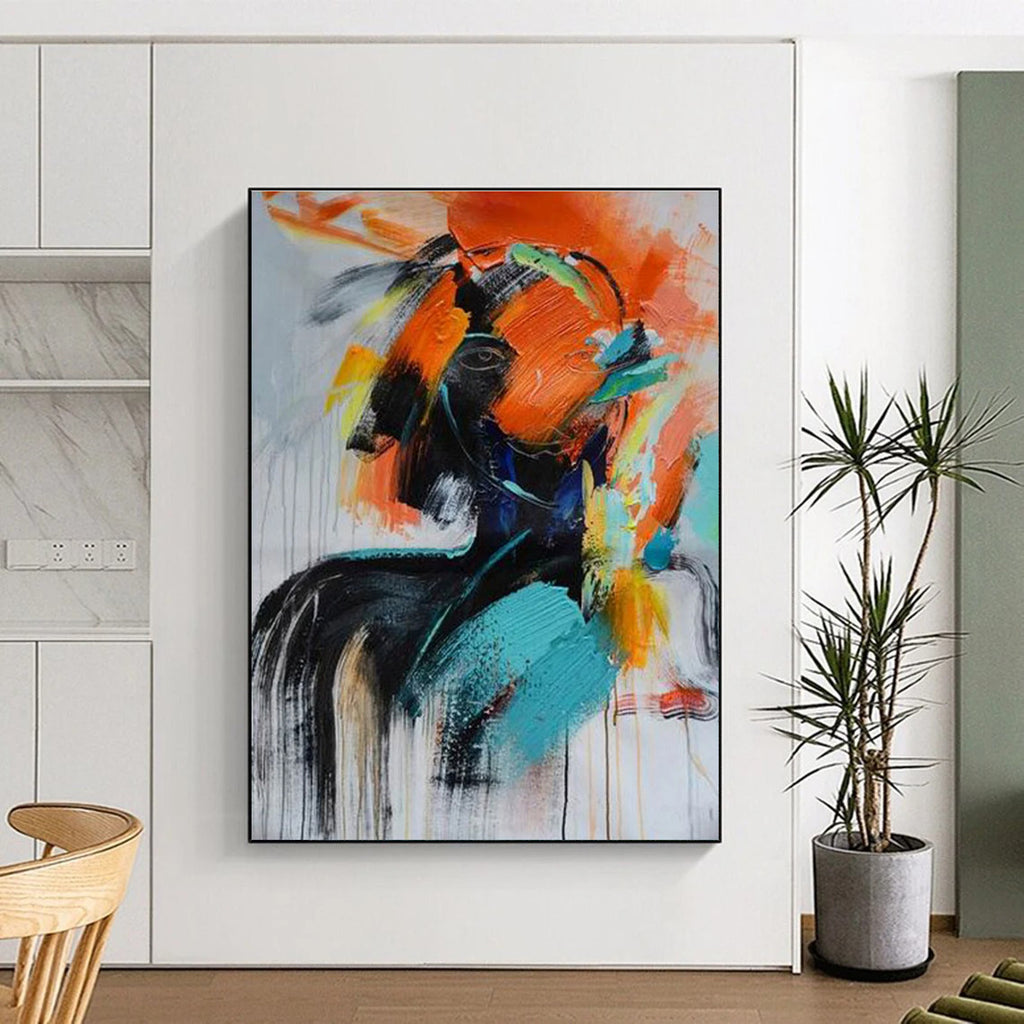 Colorful Abstract Portrait Painting for Modern Art Galleries HENG410