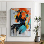 Colorful Abstract Portrait Painting for Modern Art Galleries HENG410