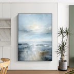 Calm Seascape Abstract Painting for Coastal Bedroom Retreats HENG059