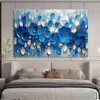 Blue Flower Relief Abstract Painting for Elegant Boutiques YHT173