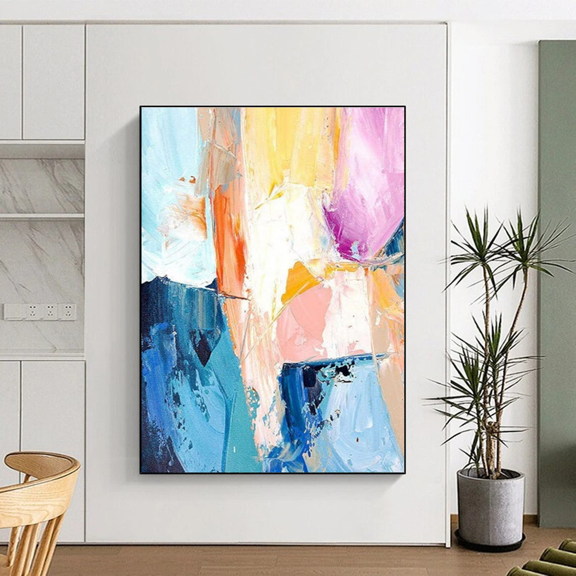 Vibrant Colorful Abstract Shapes Painting for Modern Interiors HENG280
