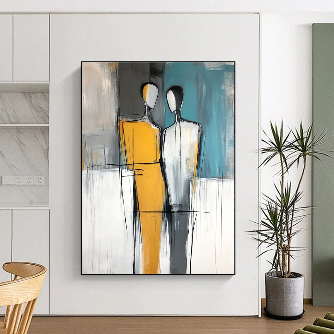 Two Figures Abstract - Intimate Relationship Art GAB0564