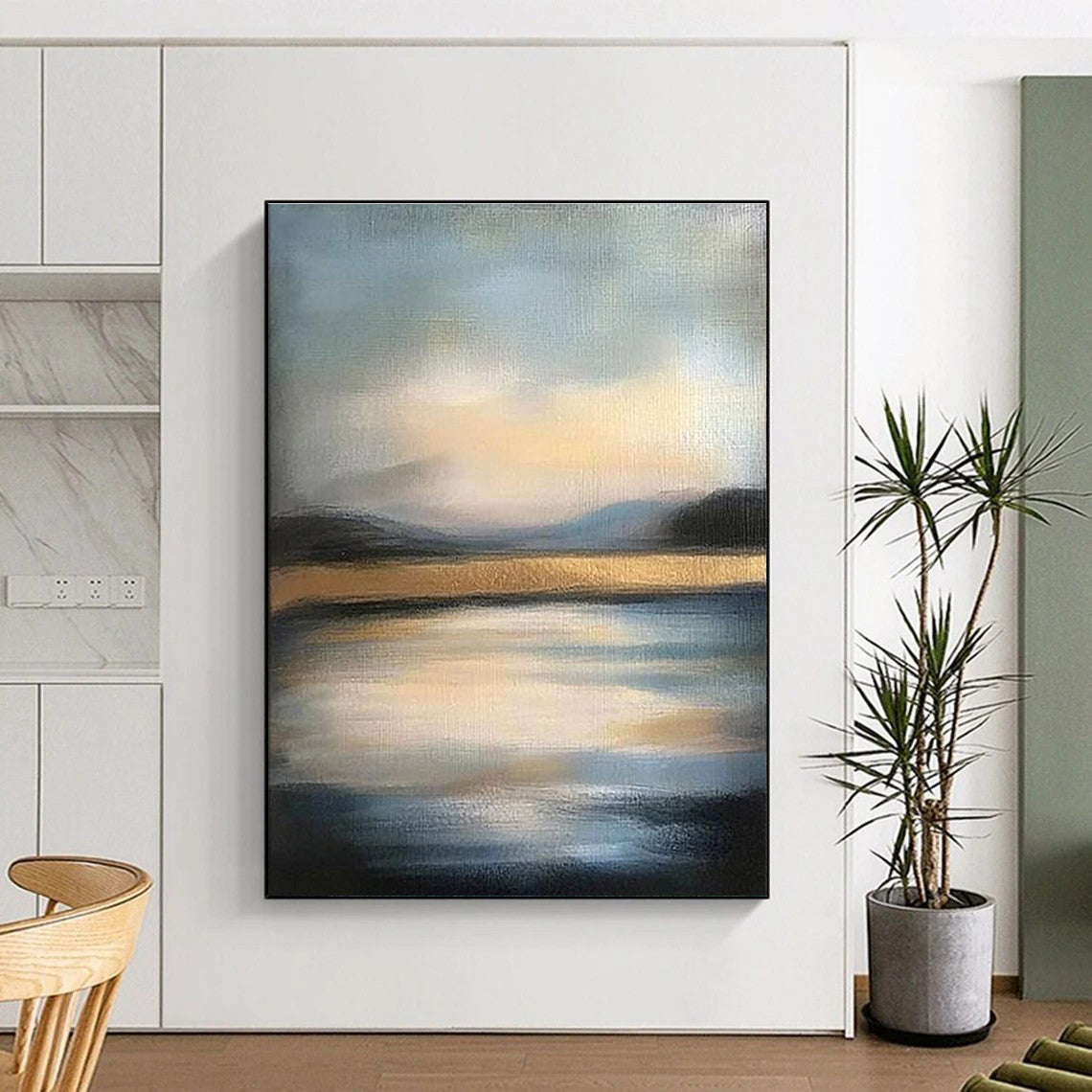 Misty Landscape Abstract Painting with Subtle Hues GAB0001