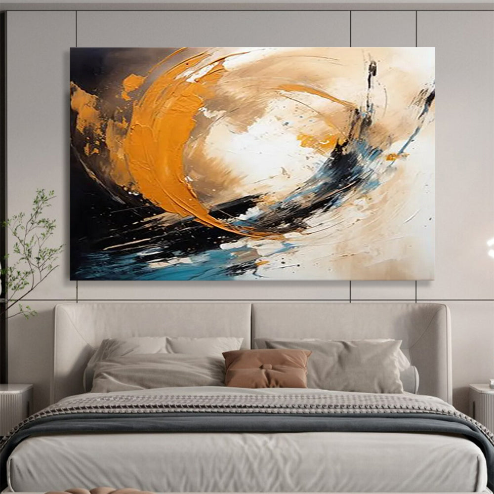 Dynamic Swirl Abstract Painting for Energetic Interiors YHT097