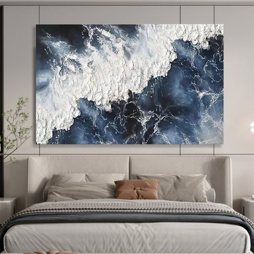 Crashing Wave Abstract Painting for Ocean - Lover’s Man Caves YHT252