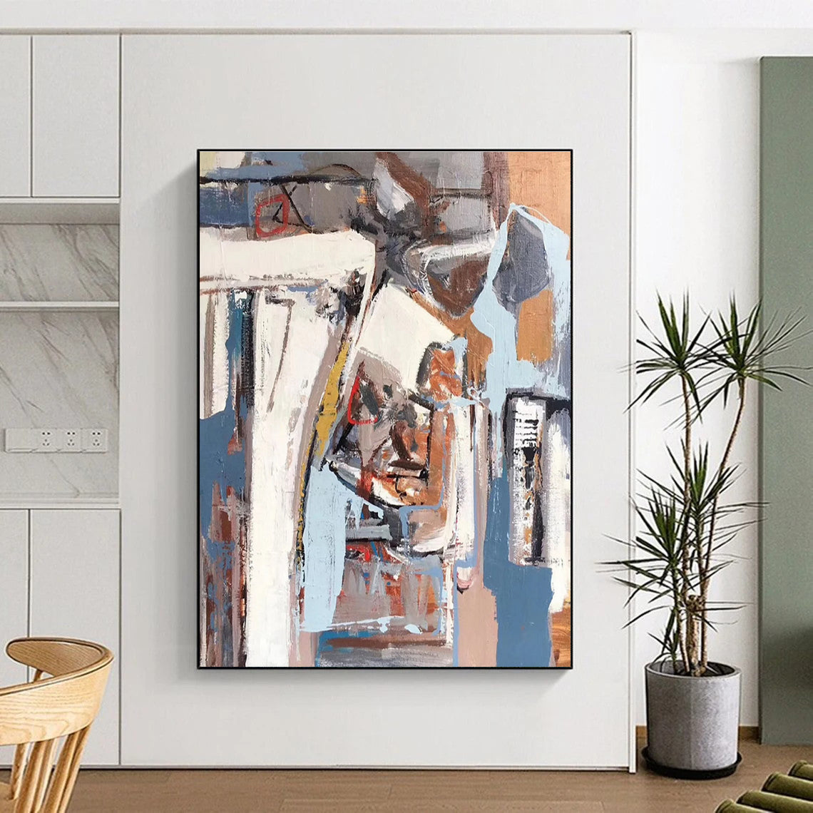 Urban Abstract Layers Abstract Painting for City - Themed Cafes HENG041