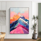 Vivid Colorful Mountain Peaks Painting for Nature - Inspired Spaces HENG283