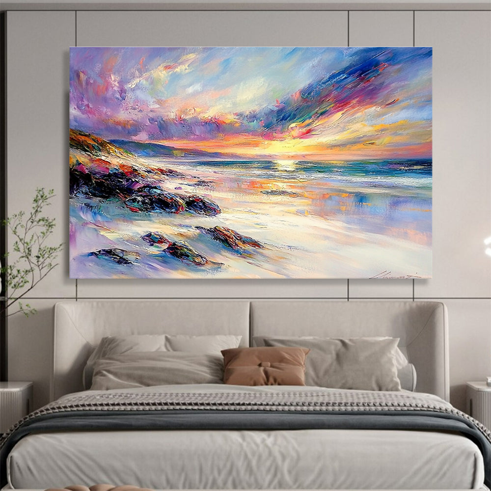 Vibrant Beach Sunset Abstract  Tropical Paradise ABS113