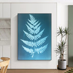 Fern Leaf Blueprint Abstract Painting for Nature - Inspired Home Offices GAB1327