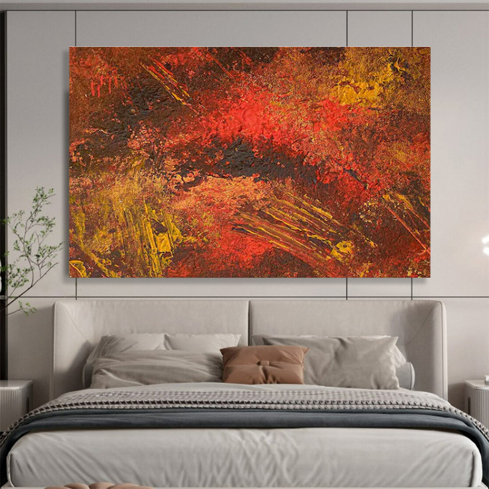 Warm Tones Abstract Textures Painting for Cozy Dining Areas YHT332