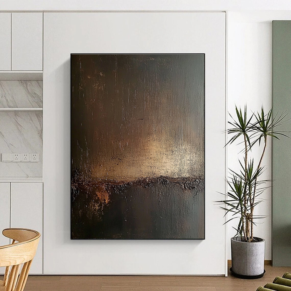 Dark Gradient Abstract Painting with Mysterious Depth WINK291