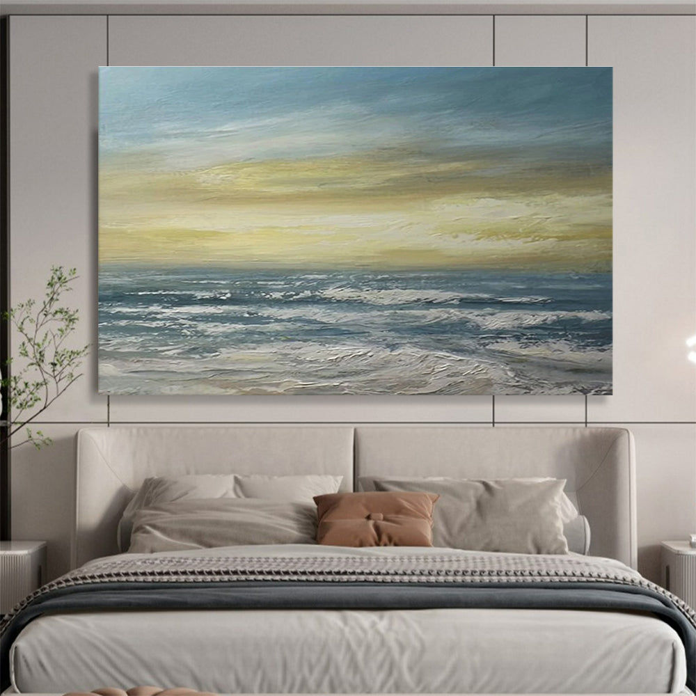 Sunset Sea Abstract Vibrant Landscape Painting for Art - Filled Homes YHT032