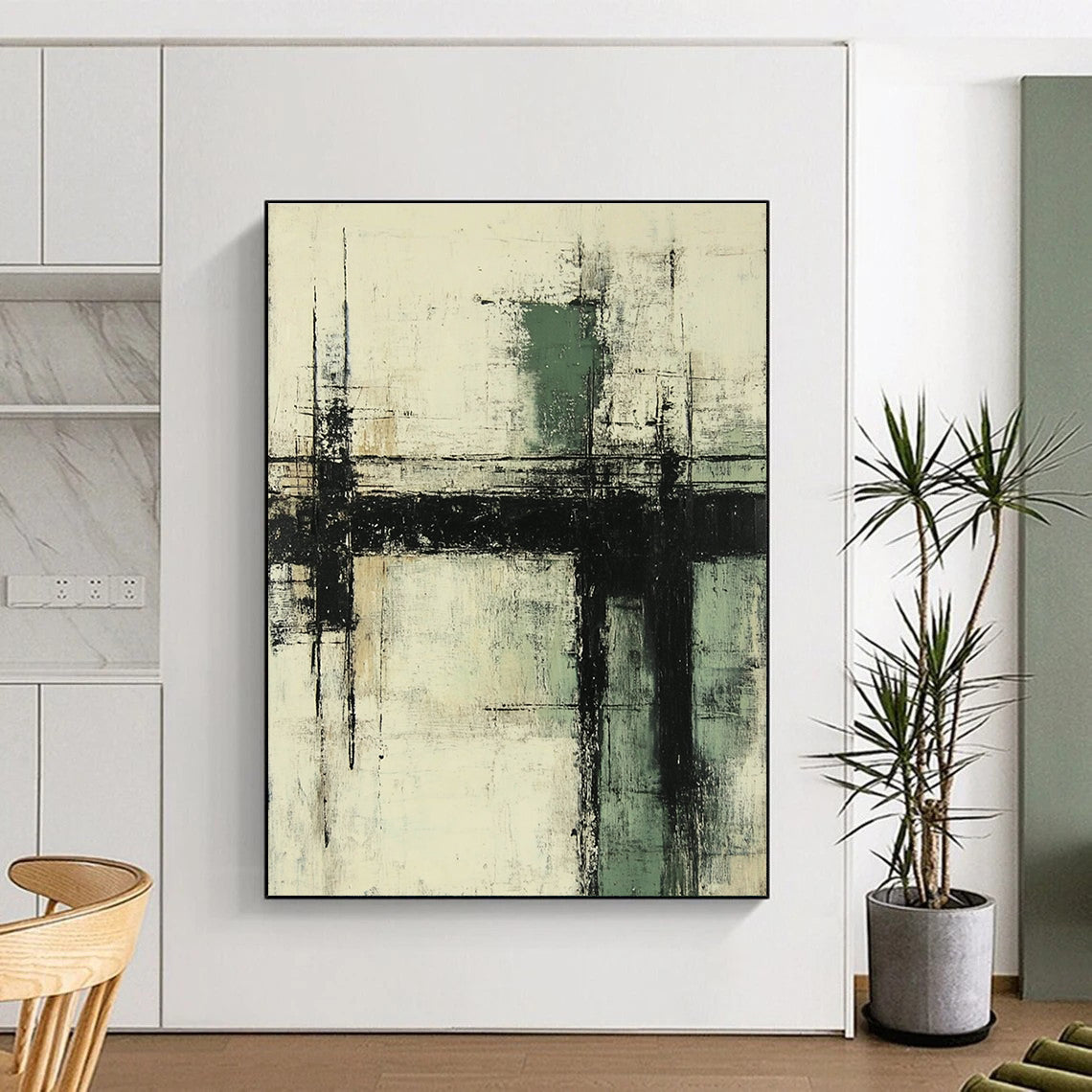 Textured Geometric Abstract Painting for Industrial - Styled Lofts GAB1127