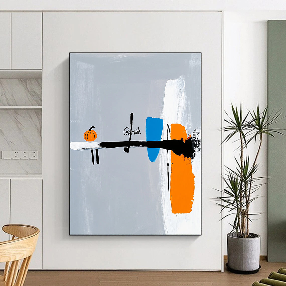 Abstract with Pumpkin Artistic Composition Abstract Painting GAB0210