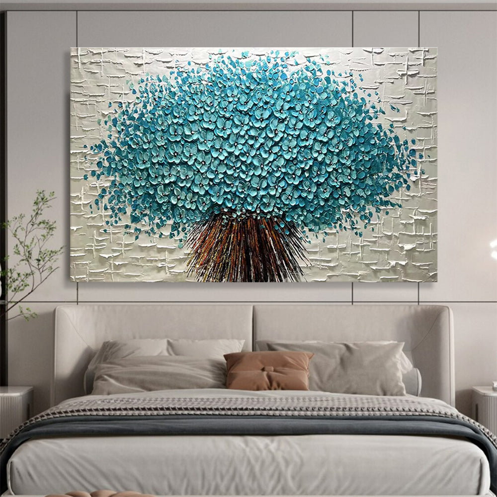 Blue Blossom Tree Abstract Painting for Modern Lobby Spaces YHT213
