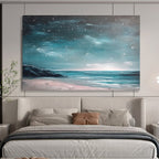 Celestial Beachscape Painting with Calm Mysterious Tones ABS556