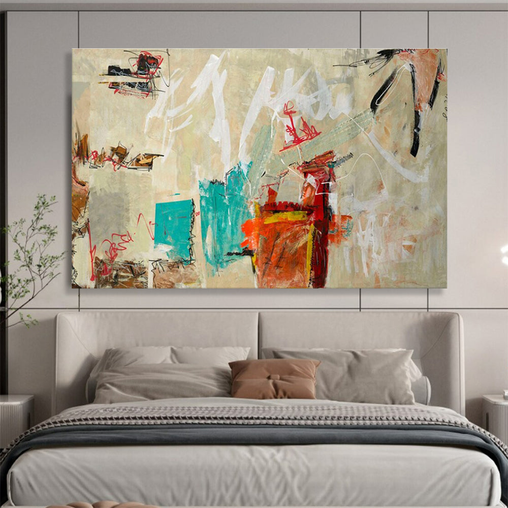 Neutral Tones Abstract Painting for Minimalist Living Rooms YHT238