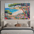 Coastal Beach Abstract Painting for Beachfront Restaurant Patios YHT417
