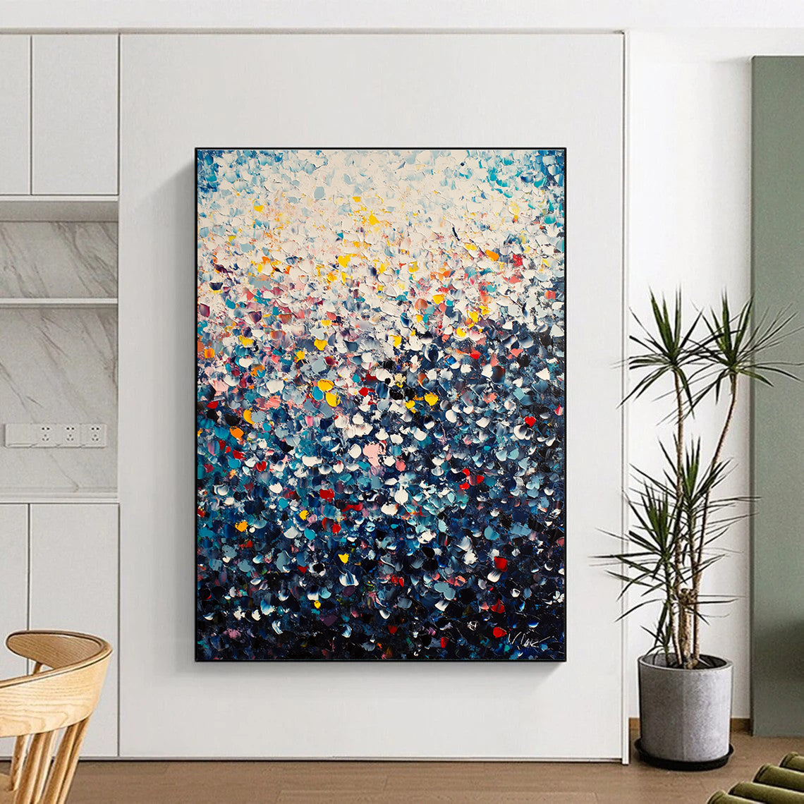 Colorful Dotted Mosaic Vibrant Abstract Painting GAB0291