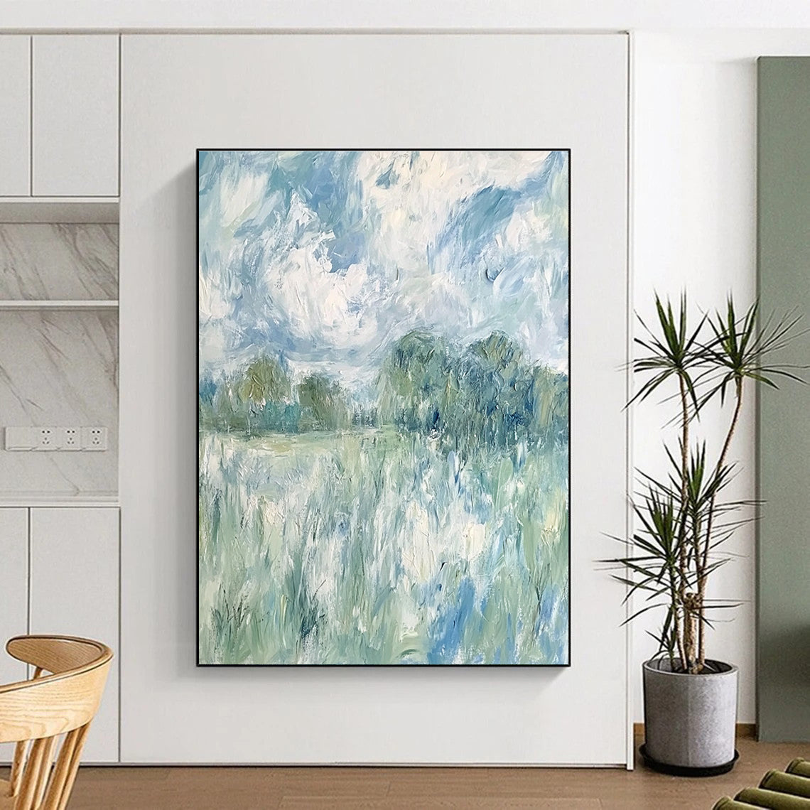 Impressionistic Field Abstract Painting for Country - Style Cafes GAB0815