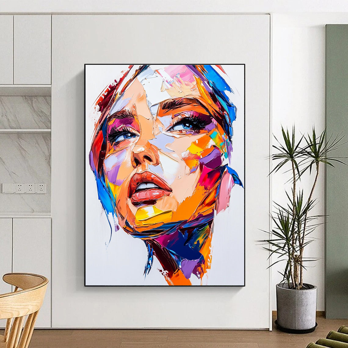 Vibrant Color - Block Portrait Abstract Painting: Energetic Hues & Individuality GAB0952