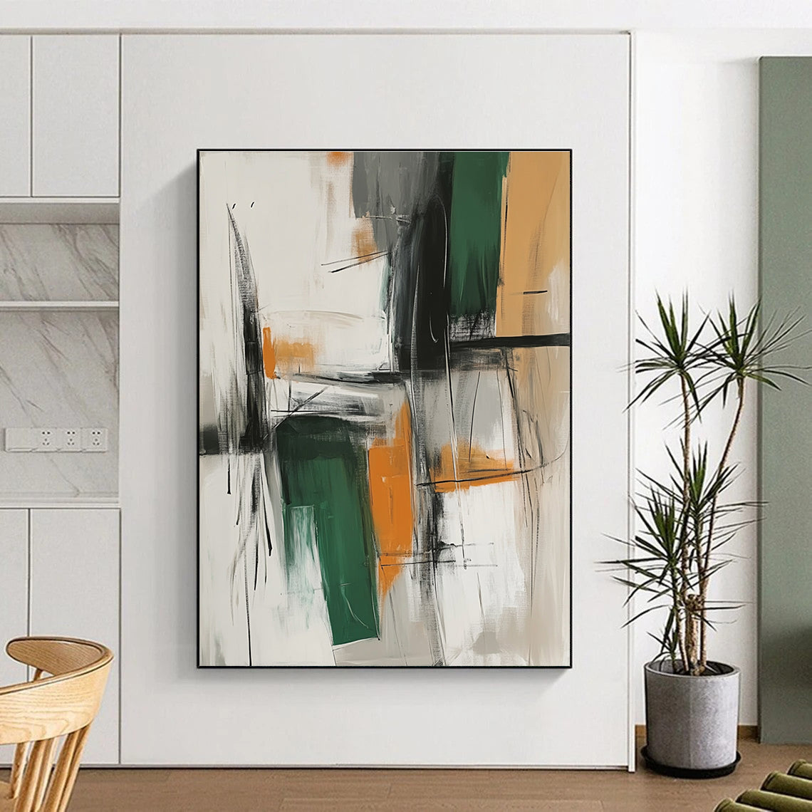 Minimalist Line Abstract Painting with Subtle Tones WINK817