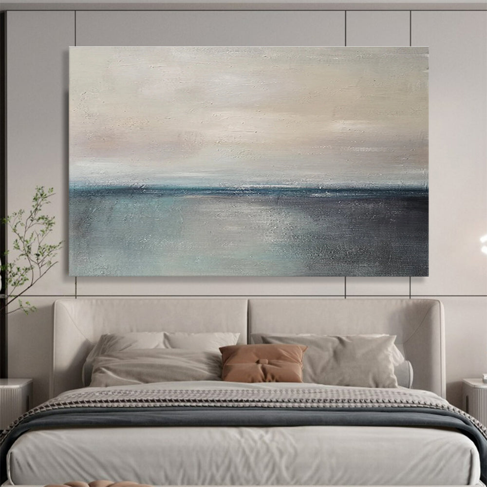 Minimalist Sea Horizon Serene Abstract Painting for Minimalist Homes YHT027