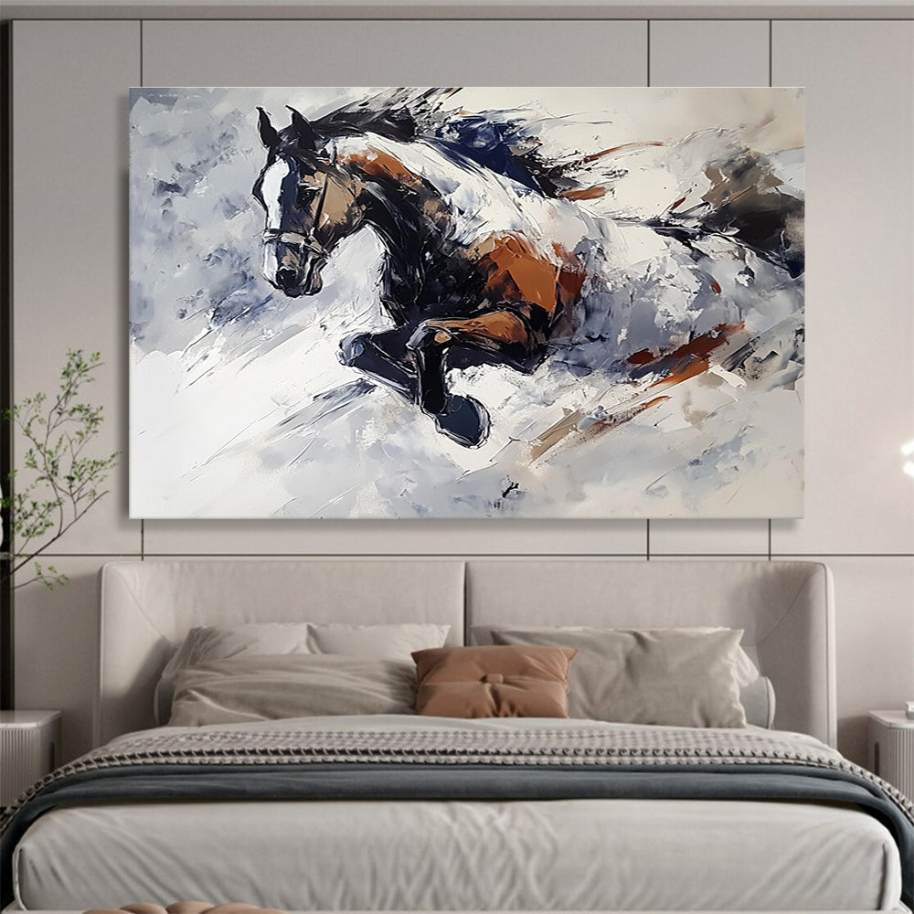 Galloping Horse Abstract Painting with Dynamic Energy ABS595