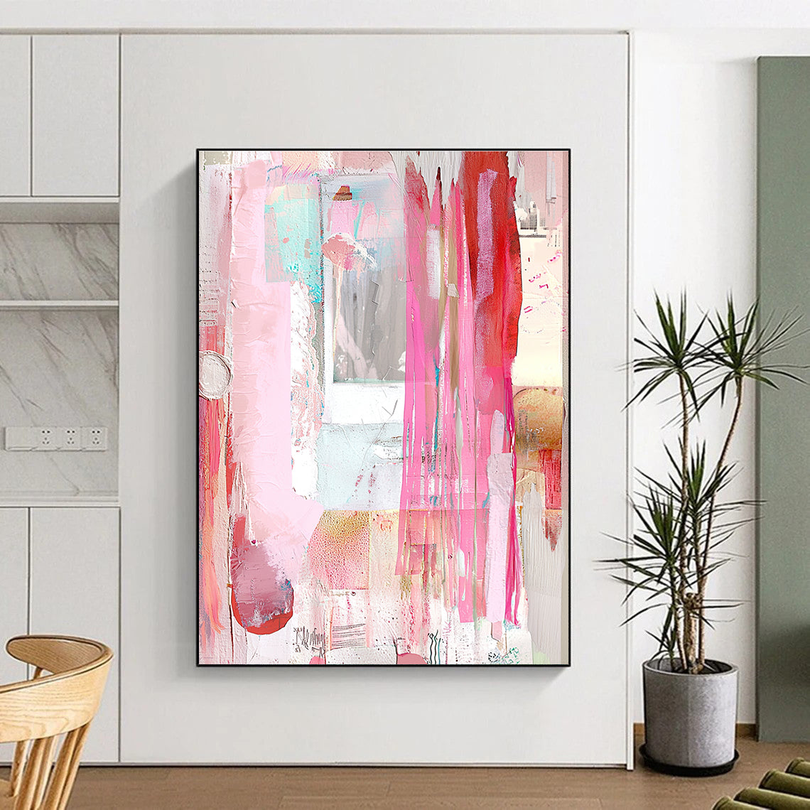 Pink Collage Abstract - Eclectic Mixed - Media Art GAB0393