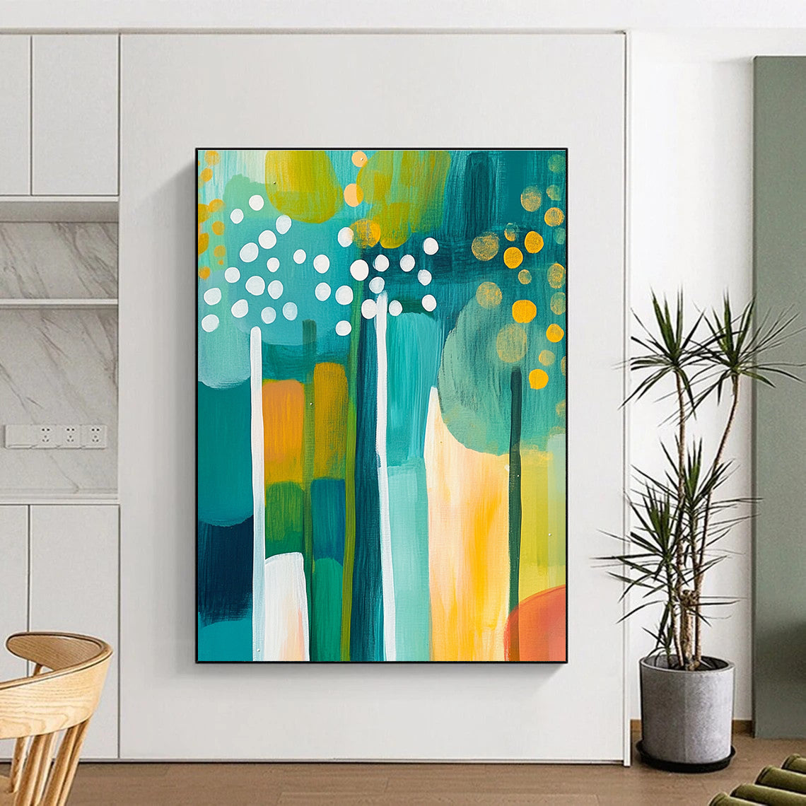 Colorful Abstract Floral Painting for Lively Interiors GAB1470