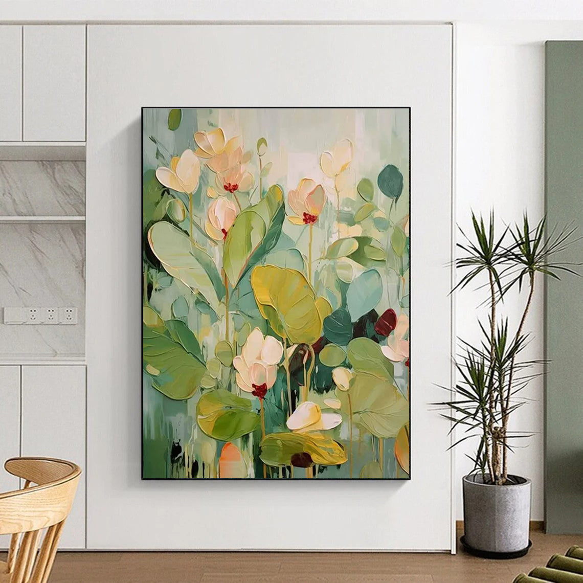 Soft Floral Garden Abstract Painting for Spa Waiting Rooms HENG084