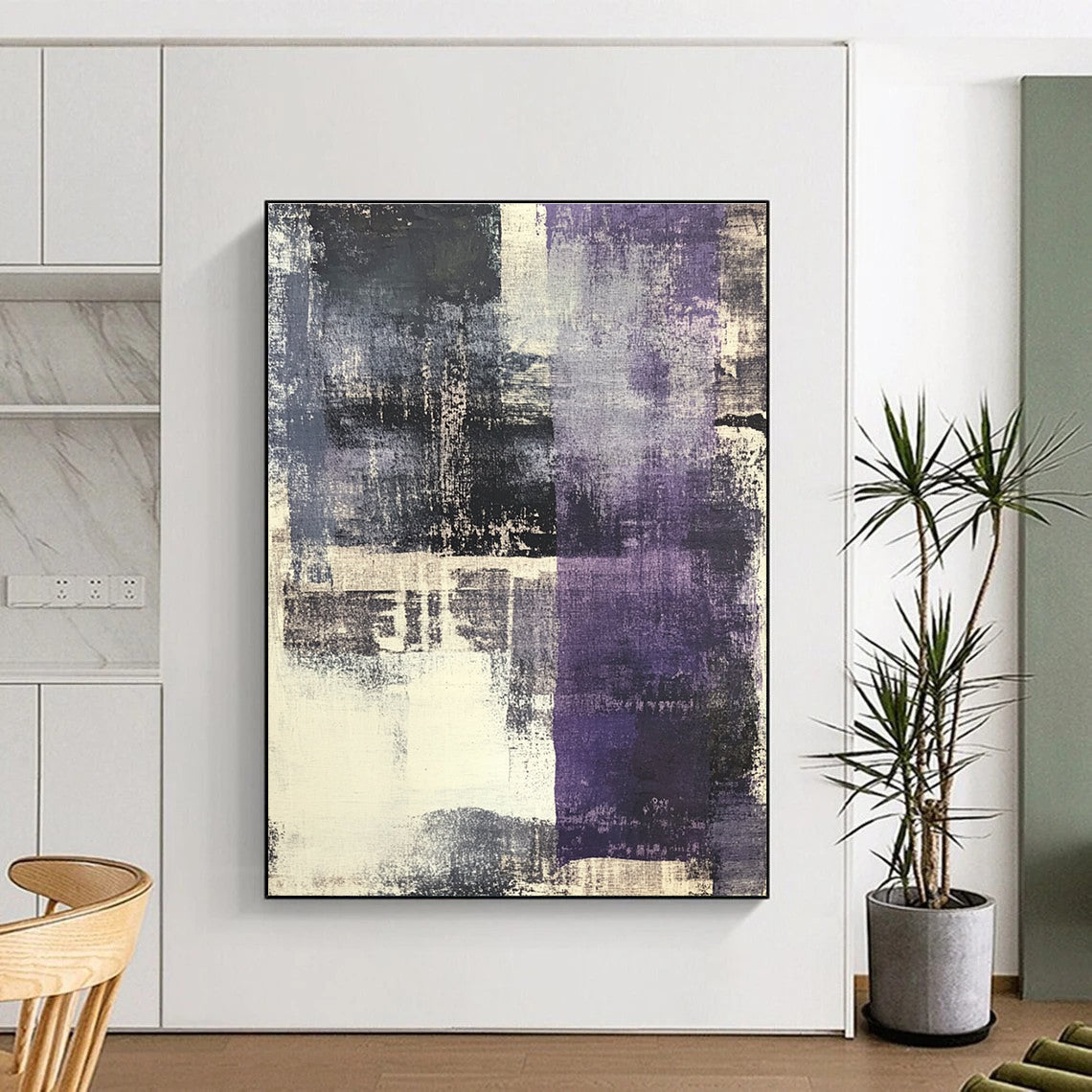Purple Gray Abstract Painting with Muted Mystery WINK525