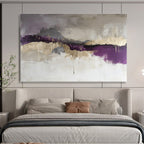 Purple and Gold Abstract Painting with Dramatic, Flowing Textures ABS474