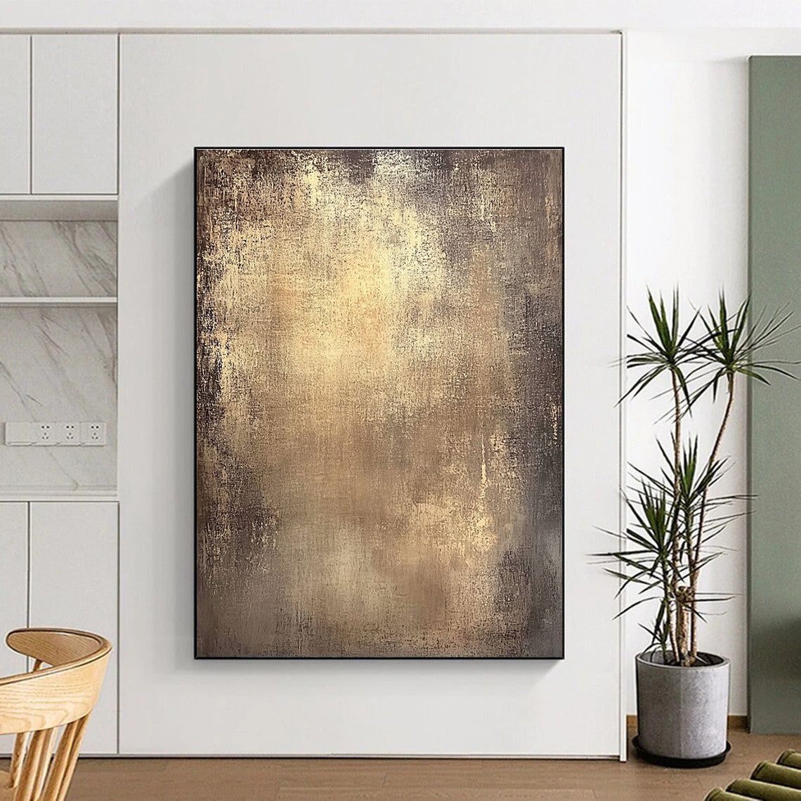 Gold Textured Surface Abstract Painting with Subtle Luxury WINK135