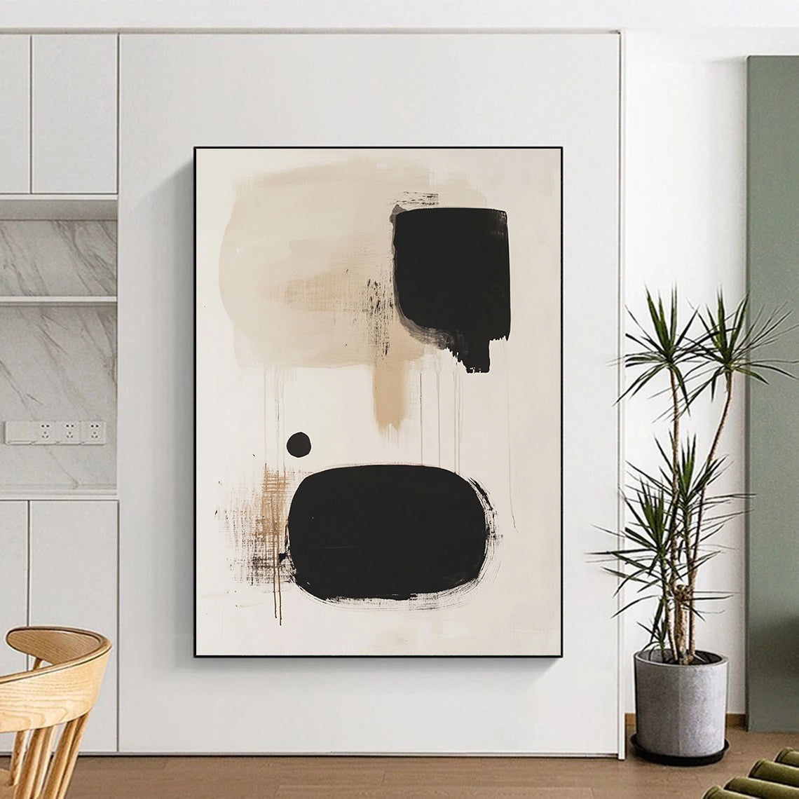 Earthy Tones and Drips Abstract Painting with Raw Expressiveness WINK173