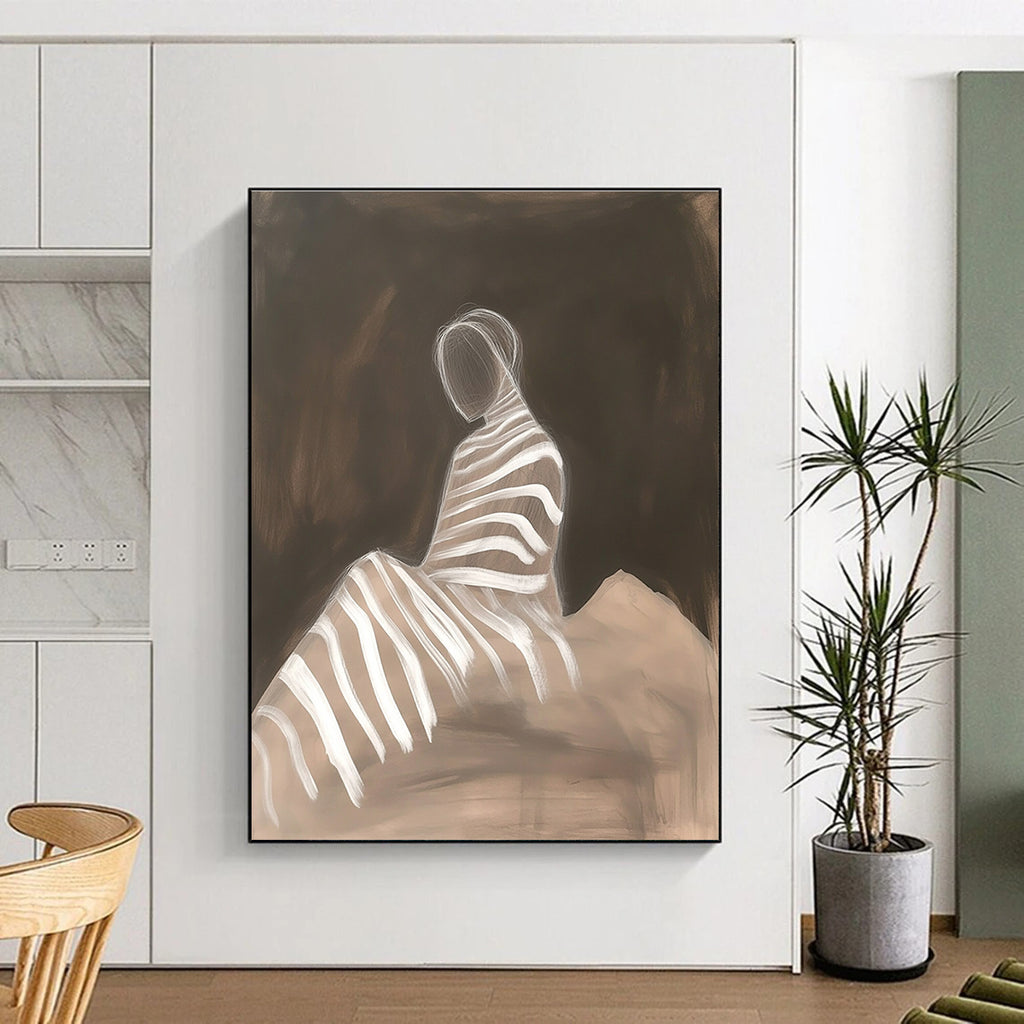 Striped Figure Abstract Painting for Modern Art Gallery Exhibits GAB1330