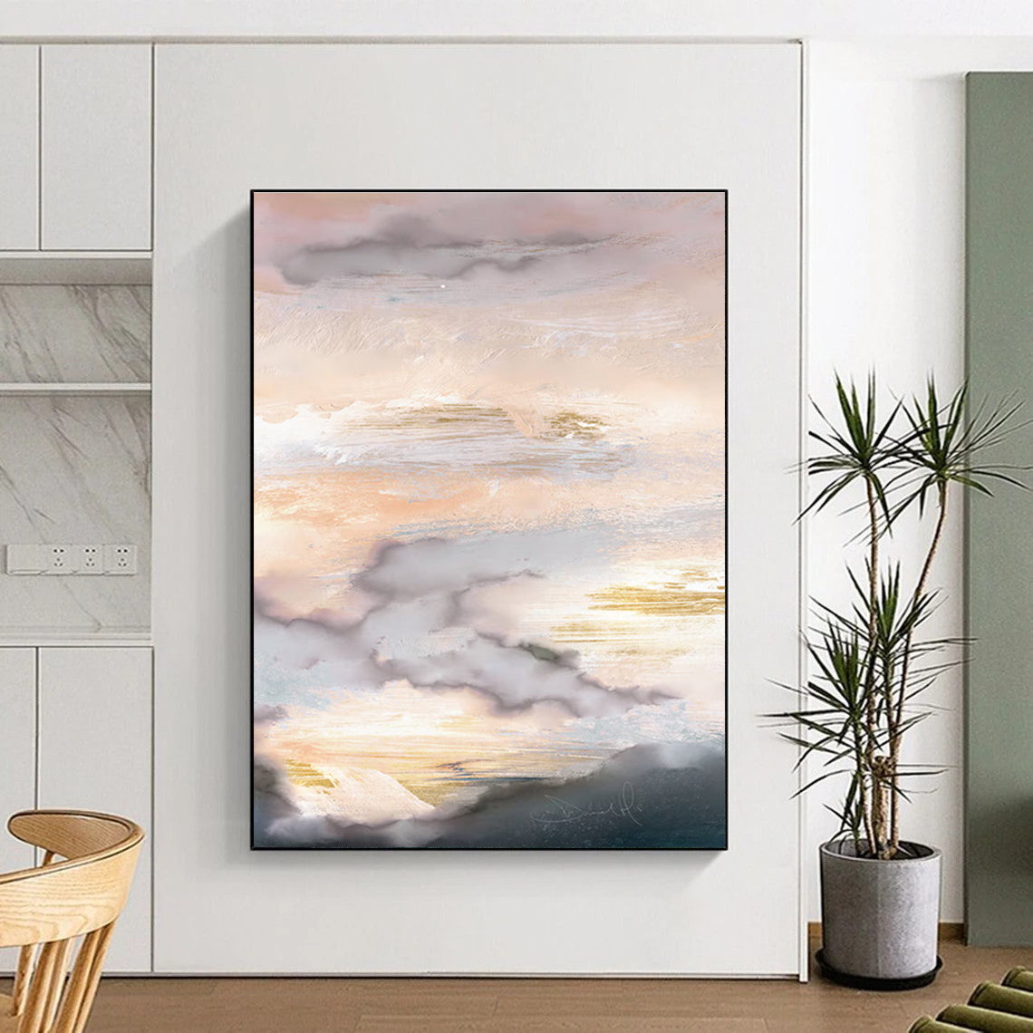 Ethereal Cloud - Sunset Abstract Painting for Luxury Hotel Suites HENG166