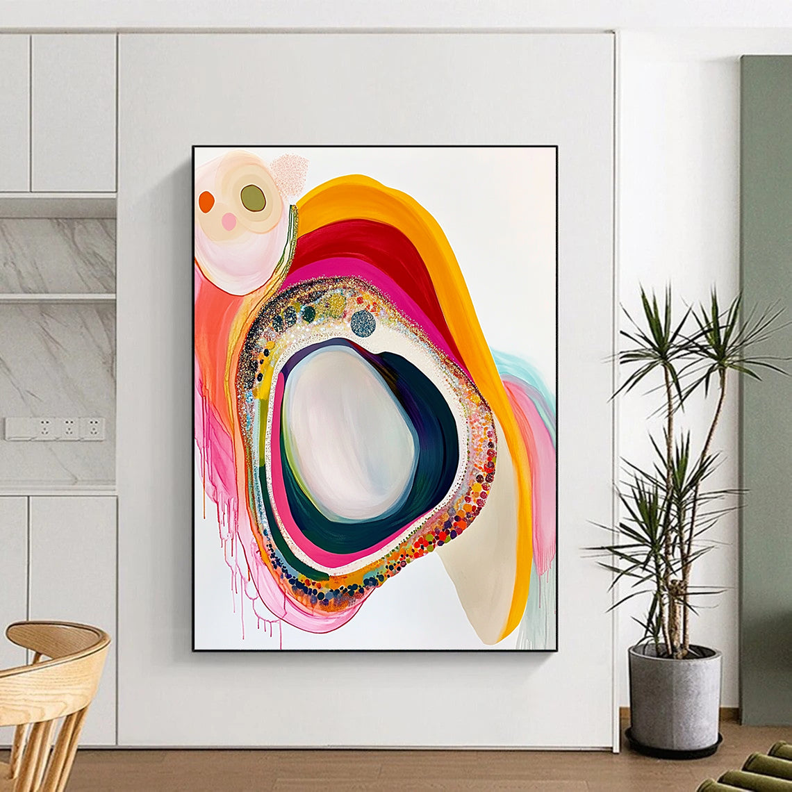 Colorful Layered Abstract Painting for Artistic Playrooms GAB0743
