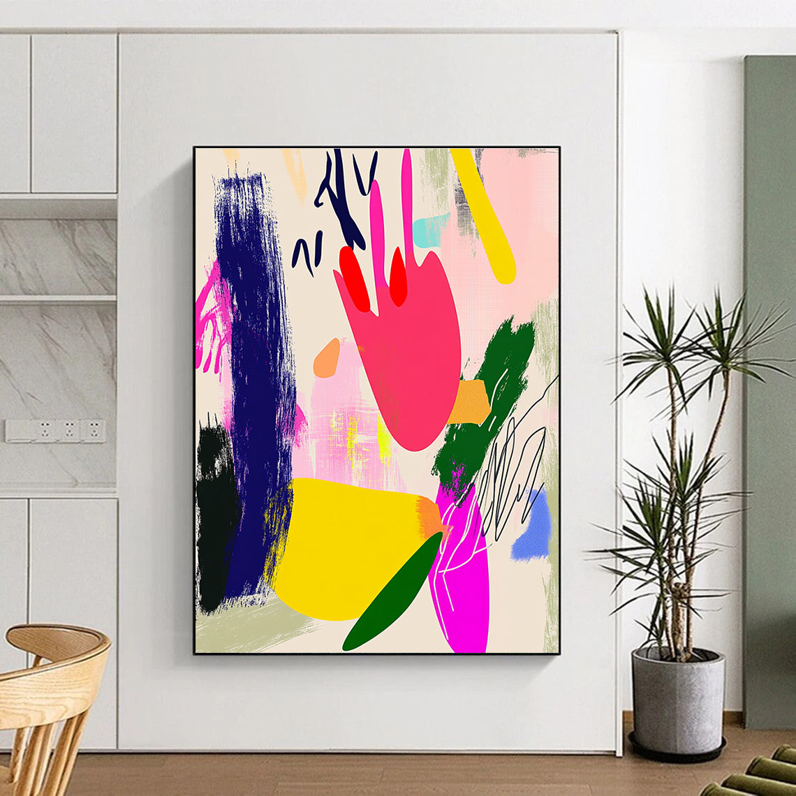 Colorful Abstract Shapes Painting with Playful Energy WINK312