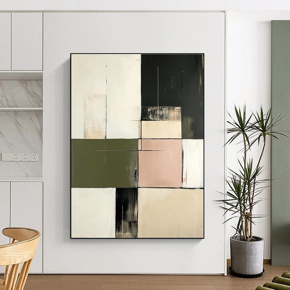 Pastel and Dark Abstract Painting for Industrial - Chic Restaurant Dining Areas GAB1208