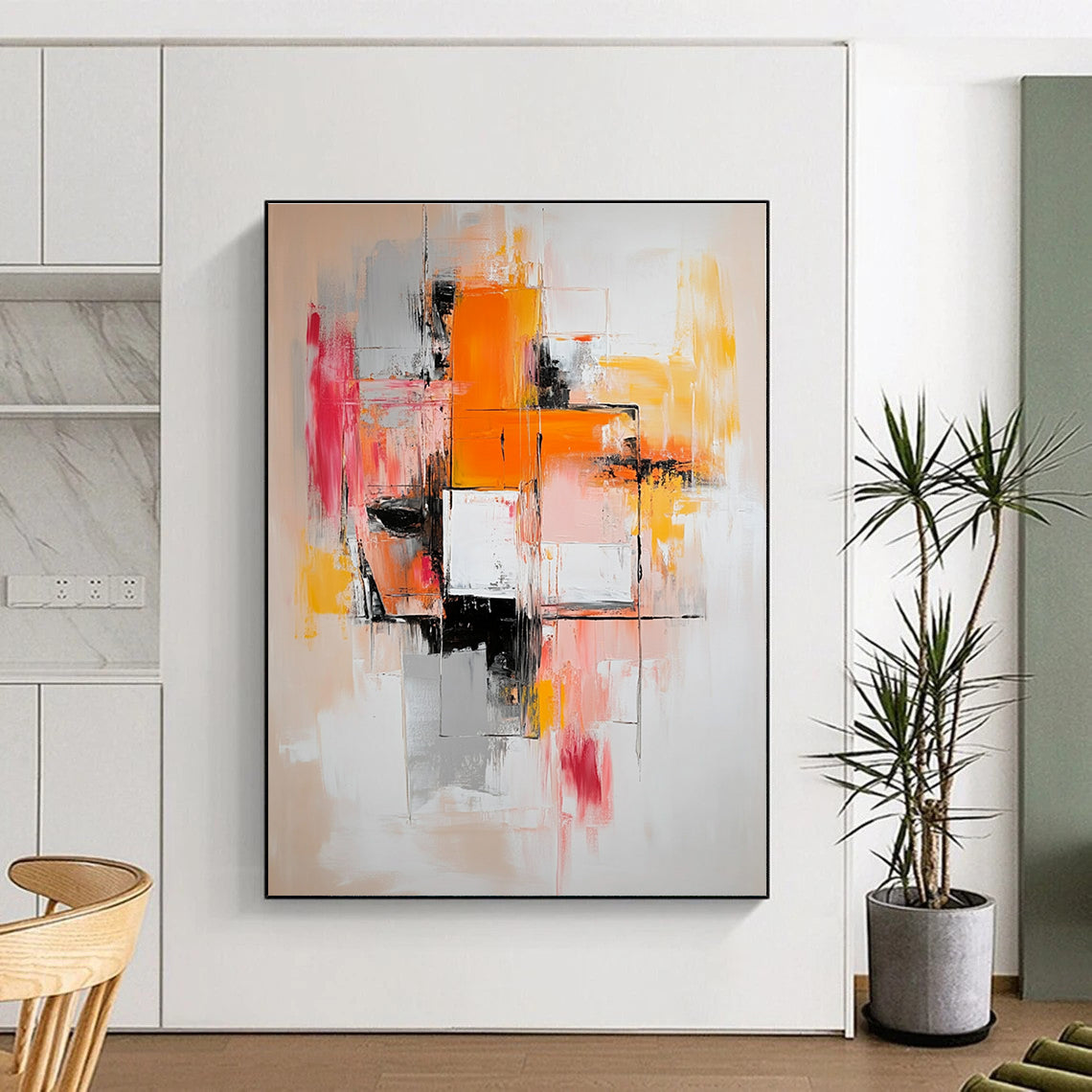 Colorful Geometric Abstract Painting for Modern Creative Workspaces GAB0913