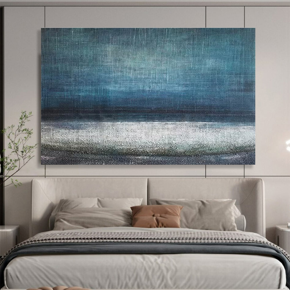 Textured Sea Abstract Painting for Coastal Meditation Rooms YHT154