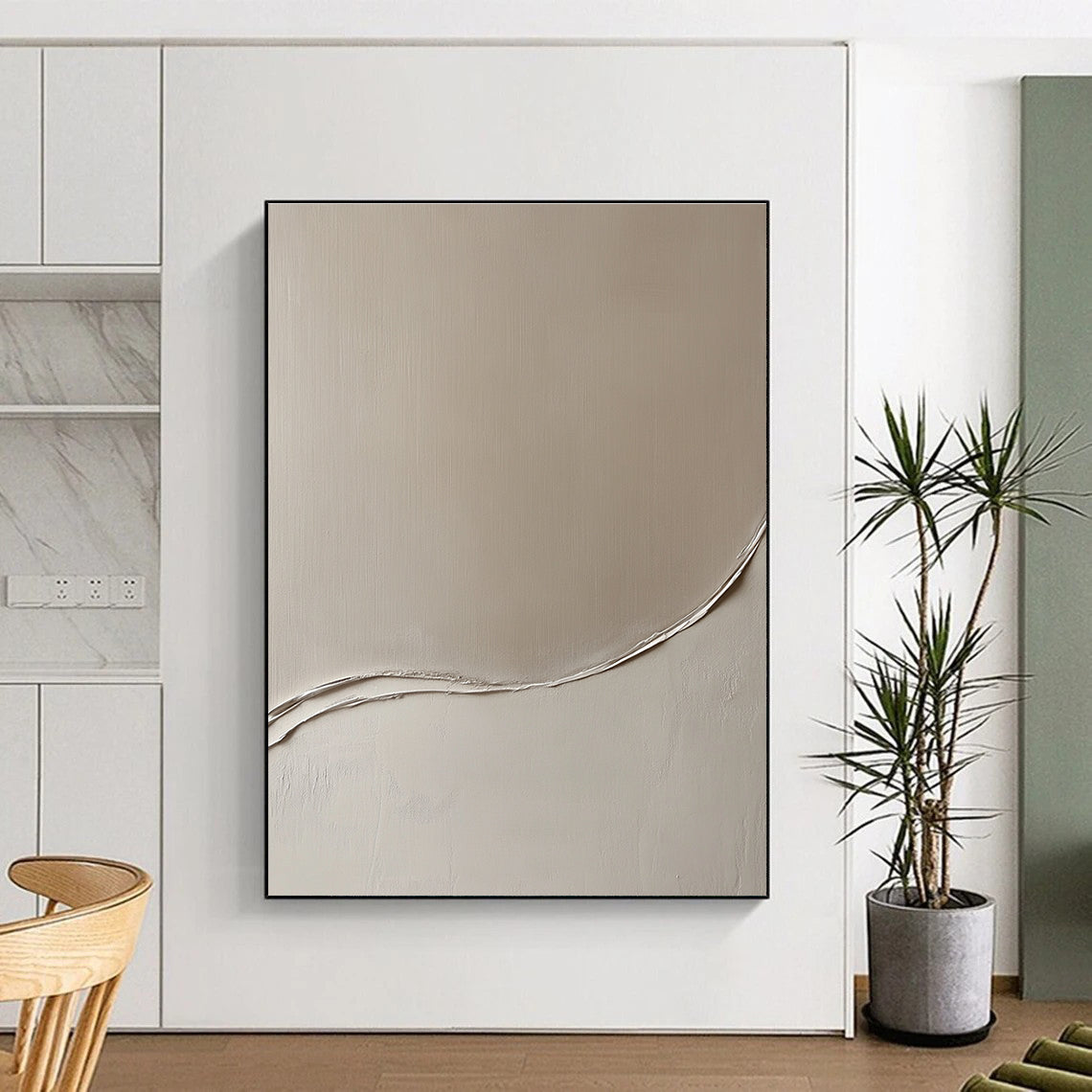Minimalist Curved Line Abstract Painting for Contemporary Art Galleries GAB1275